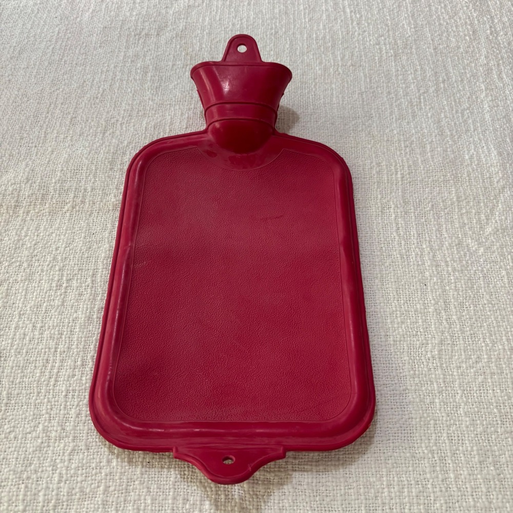Red Rubber Hot Water Bottle Therapeutic Warming Bag for Pain Relief Stoppered
